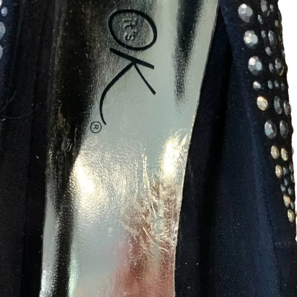 It’s OK shoes. High heels. Studded and faux suede uppers. 4” heels size 9 - Picture 5 of 13